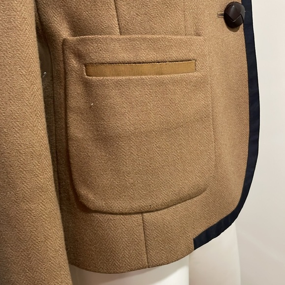 Vintage J. Crew Tan Wool Blazer Sz6 - Picture 7 of 11